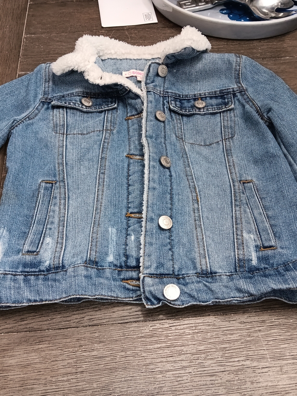 Girls Size 10, Cisono Sherpa-Lined Denim Jacket - Light Blue